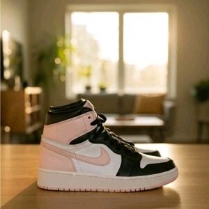 Stylish Black and Pink High-Top Sneakers